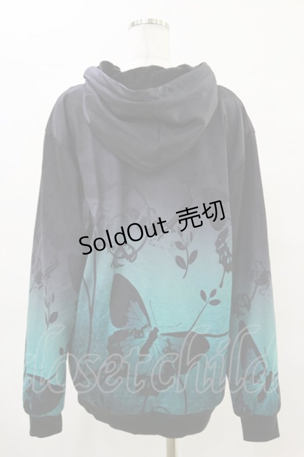 画像2: NieR Clothing / 防寒裏起毛パーカー  黒×緑 H-25-04-25-039-PU-TO-KB-ZH (2)