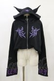 画像1: REFLEM / DEVILデザインクロップドZIPパーカー FREE 黒 H-25-04-25-041-PU-TO-KB-ZH (1)
