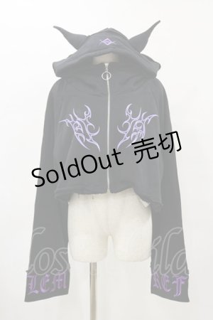 画像: REFLEM / DEVILデザインクロップドZIPパーカー FREE 黒 H-25-04-25-041-PU-TO-KB-ZH