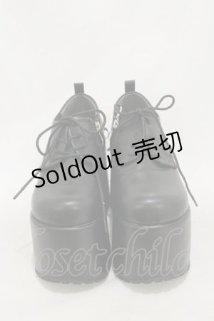 画像: YOSUKE / 厚底レースアップシューズ M ブラック H-25-04-26-001-PU-SH-NS-ZH
