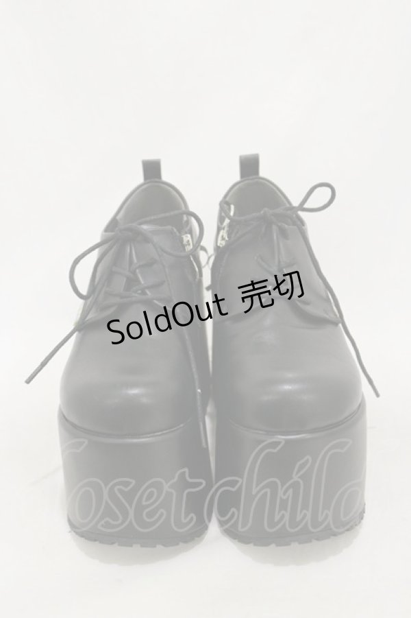 画像1: YOSUKE / 厚底レースアップシューズ M ブラック H-25-04-26-001-PU-SH-NS-ZH (1)