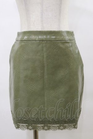 画像: Melt the lady / レザータッチスカート S グリーン H-25-04-26-062-PU-SK-NS-ZH