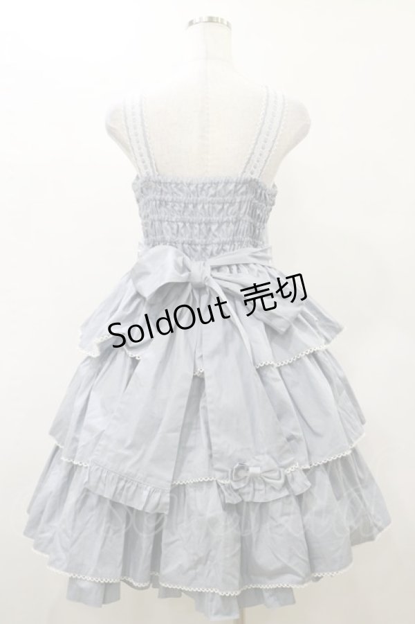 画像2: metamorphose / 3段フリルジャンパースカート(スカラップレース) サイズ1 サックス H-25-04-26-074-ME-OP-NS-ZH (2)