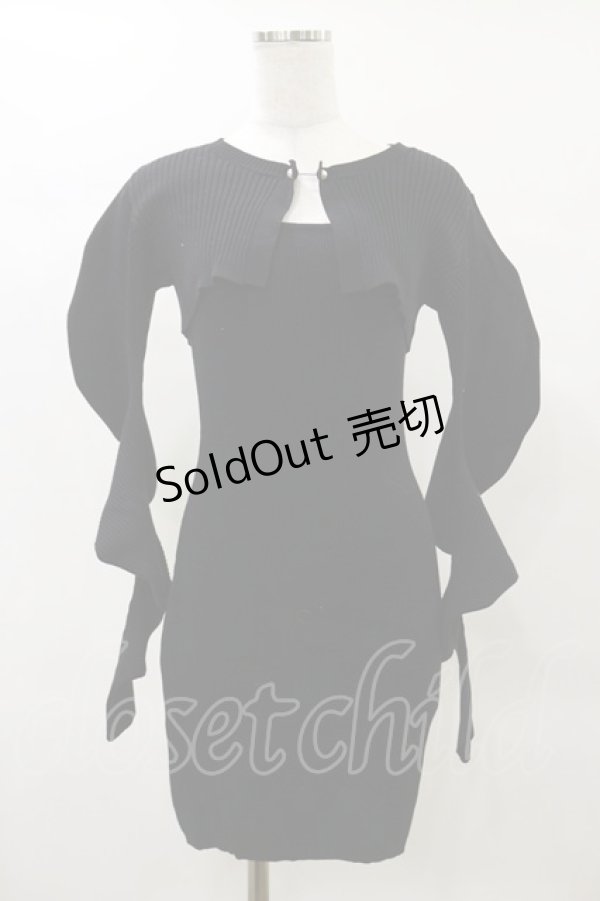 画像1: Melt the lady / ニットワンピース+ボレロ Free ブラック H-25-04-26-076-PU-OP-NS-ZH (1)