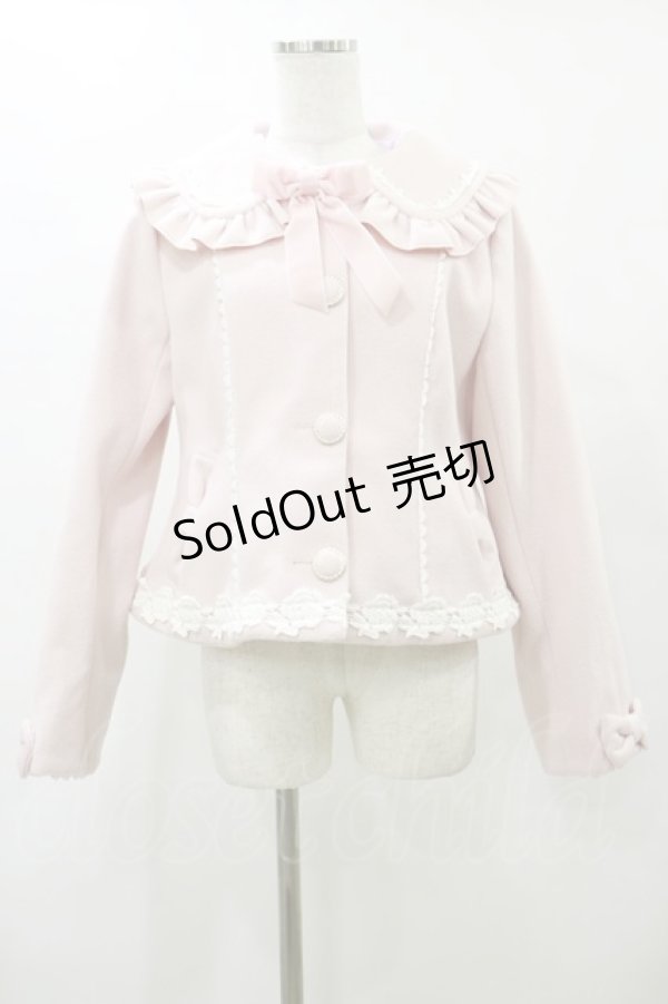 画像1: axes femme kawaii / ガーリーリボンショートコート M ピンク H-25-04-26-081-AX-CO-NS-ZH (1)