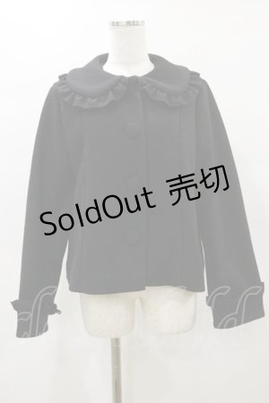 画像: axes femme kawaii / フリルカラーショートコート M ブラック H-25-04-26-082-AX-CO-NS-ZH