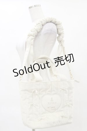 画像: m petit by misako / NINA'Sコラボベロアリボン2wayバッグ  オフ H-25-04-26-016-LO-BG-NS-ZH