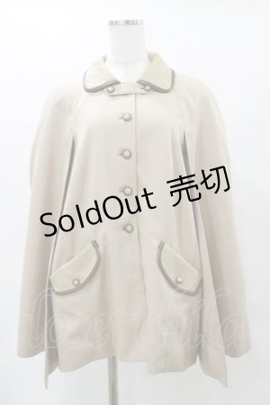 画像: axes femme / パイピングケープコート M ベージュ H-25-04-26-020-AX-CO-NS-ZH