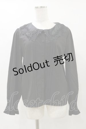 画像: axes femme / デザイン襟ブラウス M ブラック H-25-04-26-022-AX-BL-NS-ZH