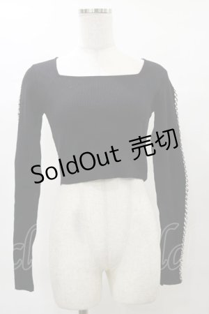 画像: Melt the lady / チェーン付きトップス Free ブラック H-25-04-26-031-PU-TO-NS-ZH