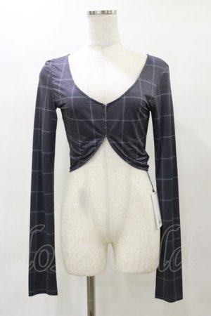 画像: Melt the lady / チェック柄トップス Free グレー H-25-04-26-032-PU-TO-NS-ZH