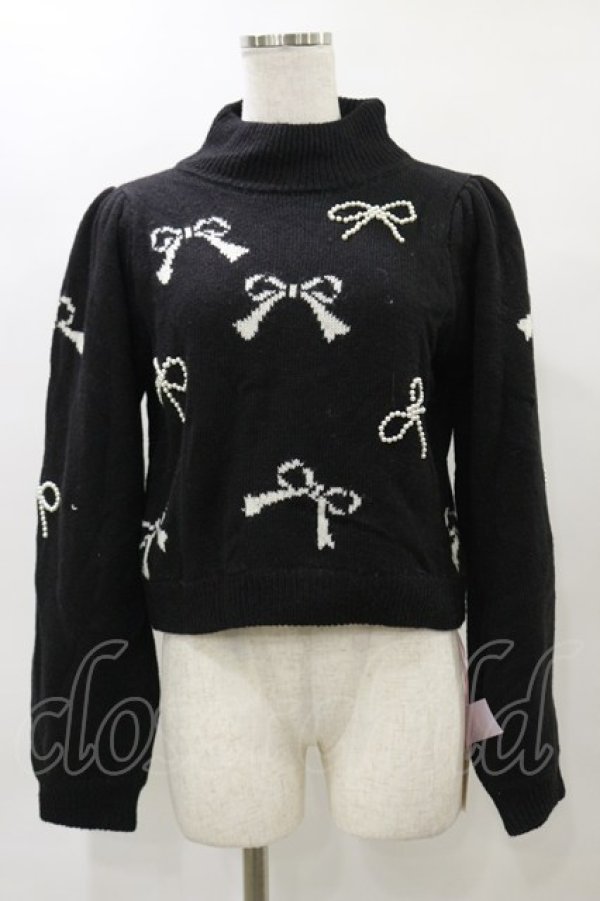 画像1: Swankiss / HB many ribbon knit Free ブラック H-25-04-26-035-CA-TO-NS-ZH (1)