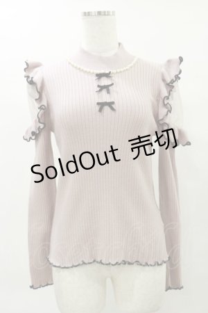 画像: Ank Rouge / 肩開きフリルハイネックリブニット M ピンク H-25-04-26-037-CA-TO-NS-ZH