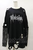 画像1: Ank Rouge / レース袖付きBig Te M ブラック H-25-04-26-038-CA-TS-NS-ZH (1)