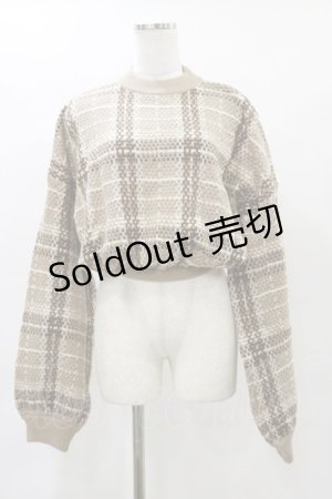 画像: Darich / チェックショートニットトップス Free モカ H-25-04-26-045-LO-TO-NS-ZH