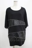 画像1: CIVARIZE / PUレザー切り替えZIPデザインTシャツ  黒 H-25-04-27-047-GO-TS-KB-ZH (1)