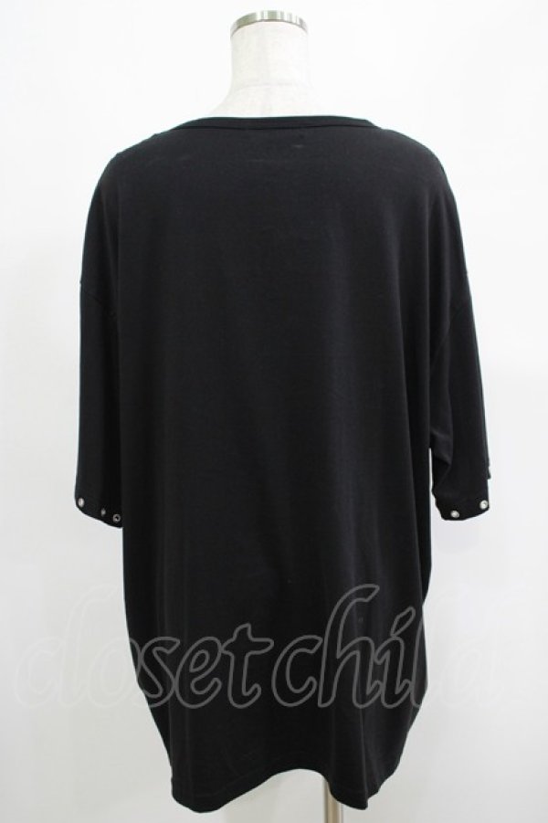 画像3: CIVARIZE / PUレザー切り替えZIPデザインTシャツ  黒 H-25-04-27-047-GO-TS-KB-ZH (3)
