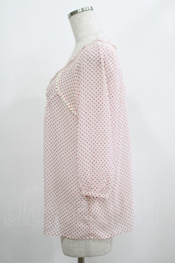 画像2: Emily Temple cute / ドットフリルブラウス  レッド H-25-04-27-052-ET-BL-KB-ZH (2)