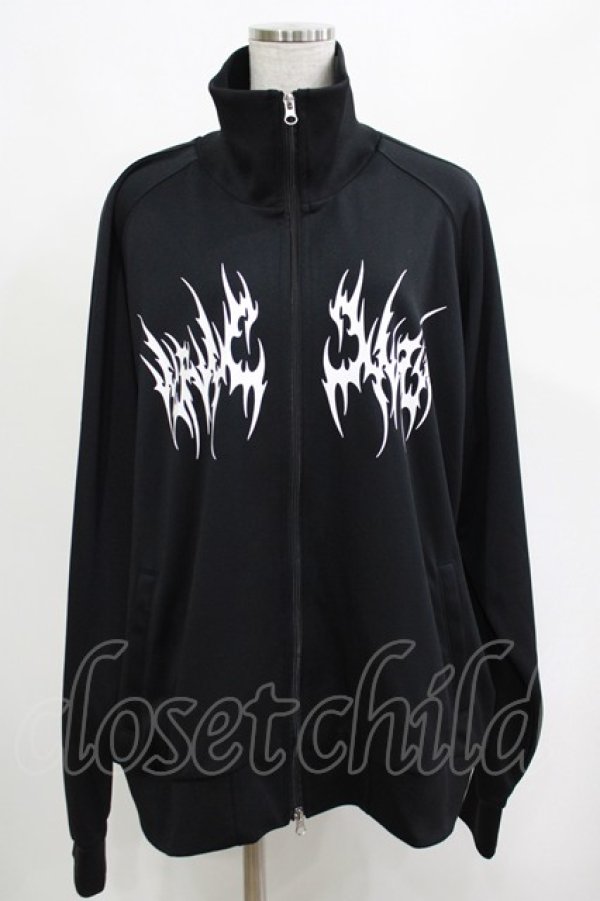 画像1: KRY CLOTHING / プリントZIPジャージ  黒 H-25-04-27-055-EL-TO-KB-ZH (1)