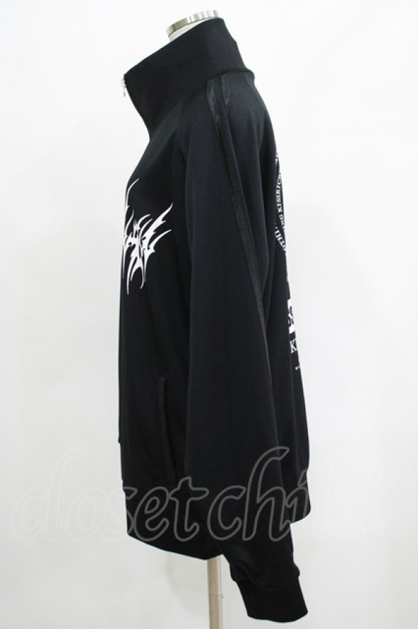 画像2: KRY CLOTHING / プリントZIPジャージ  黒 H-25-04-27-055-EL-TO-KB-ZH (2)