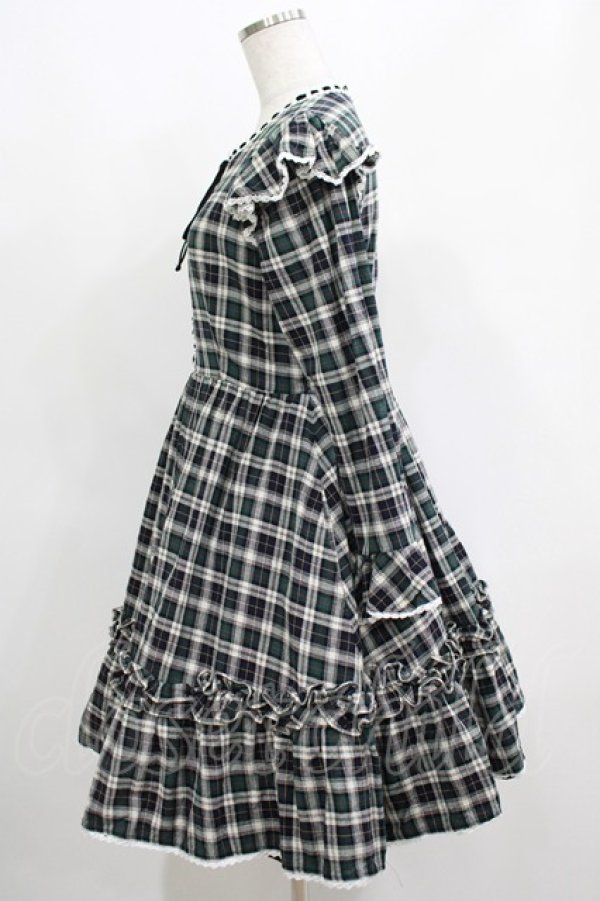 画像2: MILK / B.B.dress  グリーンチェック H-25-04-27-006-ML-OP-KB-ZH (2)