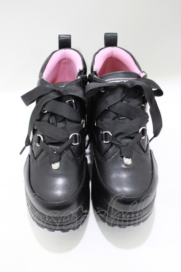 画像1: YOSUKE / 厚底スニーカー 23.0 黒 H-25-04-27-074-PU-SH-KB-ZH (1)