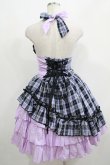 画像3: PUTUMAYO / チェック切替ホルターワンピース  ラベンダー H-25-04-27-009-PT-OP-KB-ZH (3)