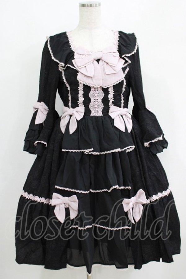 画像1: axes femme kawaii / メアリー姫袖ドレス M ブラック H-25-04-28-028-AX-OP-NS-ZH (1)