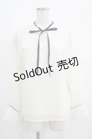 画像: An MILLE / ヨークレースシフォンブラウス Free アイボリー H-25-04-28-033-EL-BL-NS-ZH
