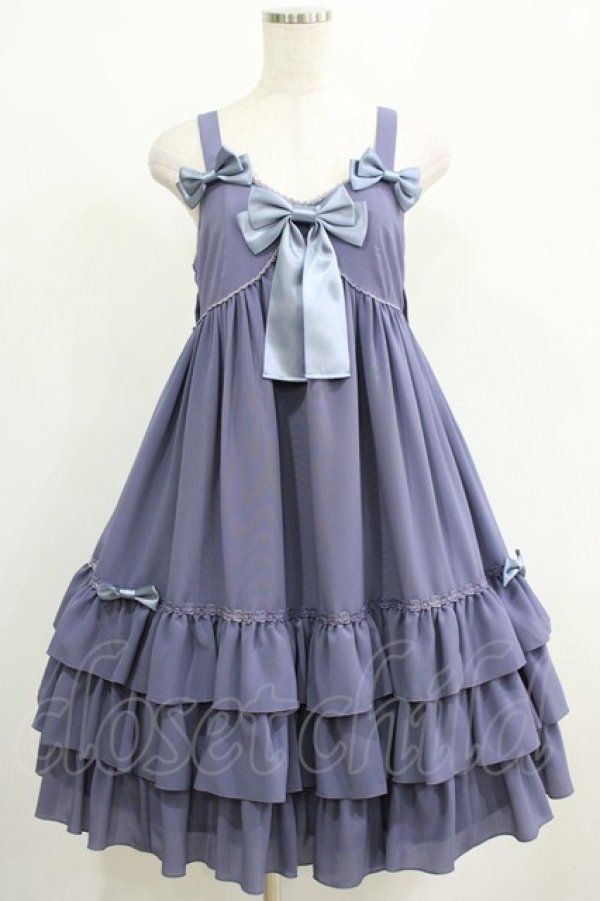 画像1: metamorphose / Ribbonベビードールジャンパースカート Free ブルー H-25-04-28-005-ME-OP-NS-ZH (1)