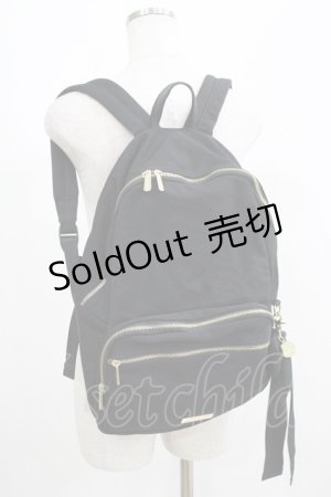 画像: Maison de FLEUR / 撥水加工ポケットリボンリュック  ブラック H-25-04-28-053-LO-BG-NS-ZH