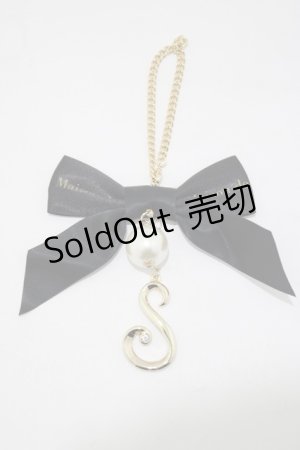 画像: Maison de FLEUR / イニシャルリボンチャーム  ブラック H-25-04-28-061-LO-ZA-NS-ZH