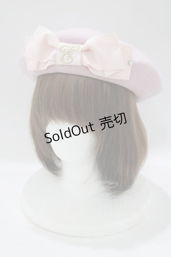 画像1: Enchantlic Enchantilly / Cat Earsロゴ刺繍ベレー帽  ピンク H-25-04-28-075-LO-AC-NS-ZH (1)