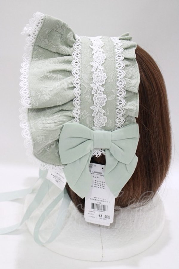 画像2: axes femme kawaii / メアリーハーフボンネット  ミント H-25-04-28-077-AX-AC-NS-ZH (2)