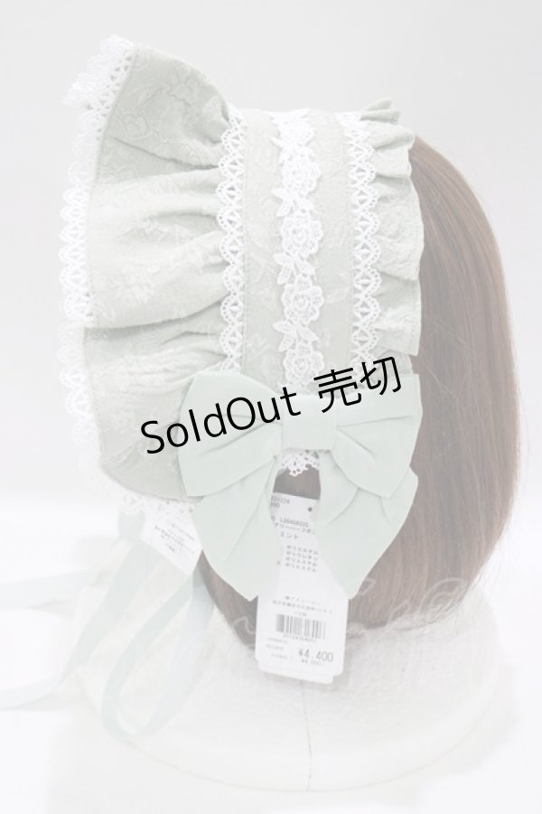 画像2: axes femme kawaii / メアリーハーフボンネット  ミント H-25-04-28-077-AX-AC-NS-ZH (2)