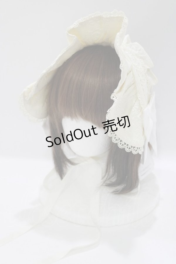 画像1: axes femme kawaii / メアリーハーフボンネット  アイボリ‐ H-25-04-28-078-AX-AC-NS-ZH (1)