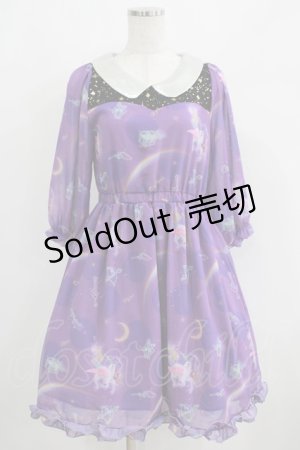 画像: 6％DOKIDOKI / シフォンワンピース Free パープル H-25-04-28-024-LO-OP-NS-ZH
