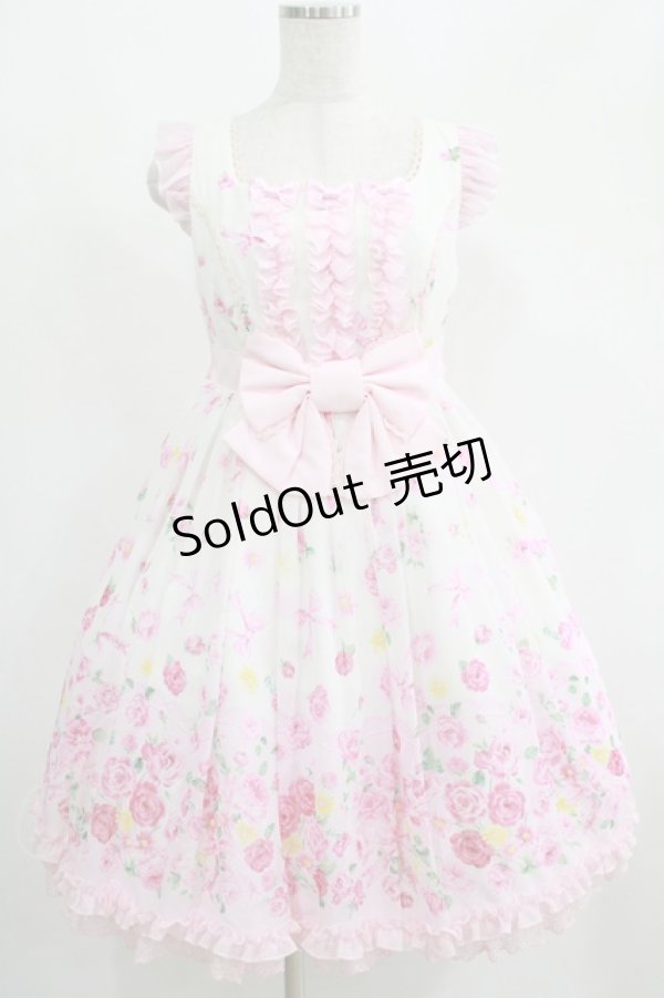 画像1: Angelic Pretty / Powder Roseフリルジャンパースカート Free シロ H-25-04-28-003-AP-OP-NS-ZH (1)
