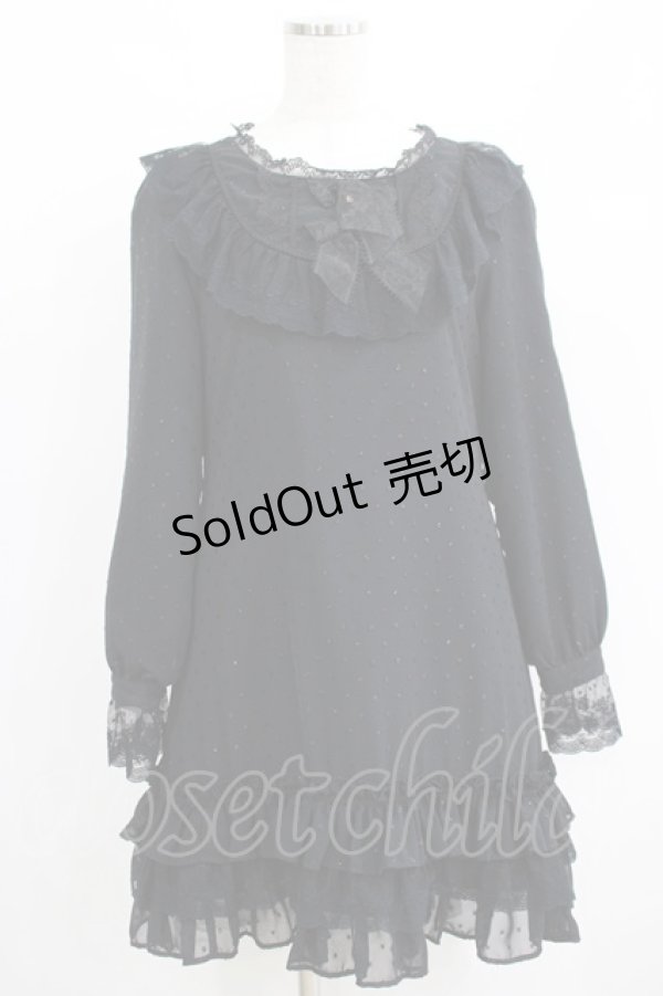 画像1: BABY,THE STARS SHINE BRIGHT / ドットシフォンワンピース Free ブラック H-25-04-28-025-BA-OP-NS-ZH (1)