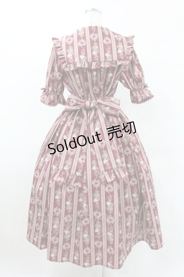 画像2: axes femme kawaii / RosyBear柄ワンピース M ワイン H-25-04-29-043-AX-OP-NS-ZH (2)