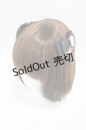 画像: Lovely Tency / 眞白ありすコラボ/ビジューリボンクリップ  ブラック H-25-04-29-006-0-AC-NS-ZH