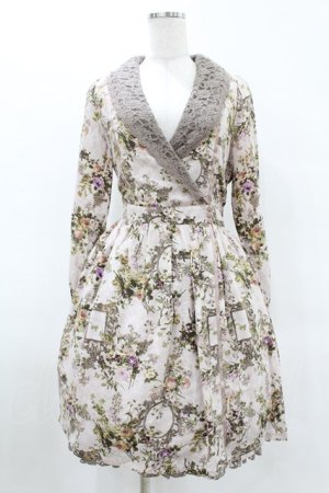 画像: axes femme / ボタニカル柄カシュクールワンピース M ピンク H-25-04-29-048-AX-OP-NS-ZH