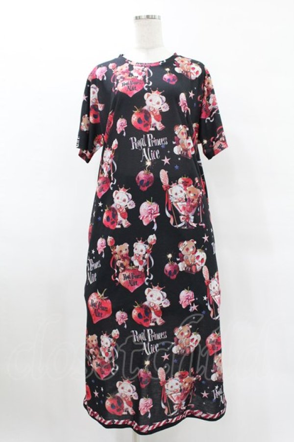 画像1: Royal Princess Alice / Skull Psycho Strawberry Spinコラボ カットソーワンピース Free ブラック H-25-04-29-049-LO-OP-NS-ZH (1)