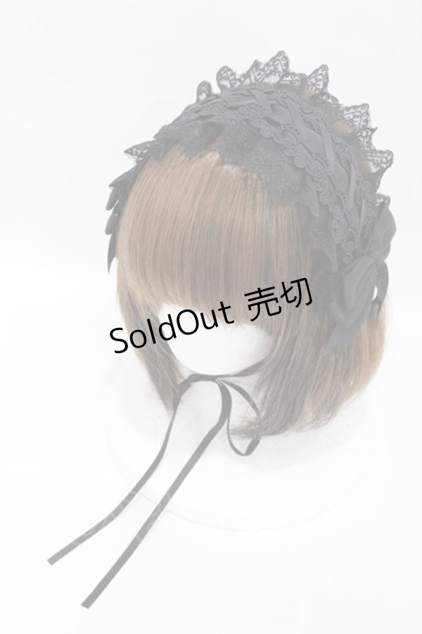 画像1: axes femme POETIQUE / レースアップヘッドドレス  ブラック H-25-04-29-013-AX-AC-NS-ZH (1)