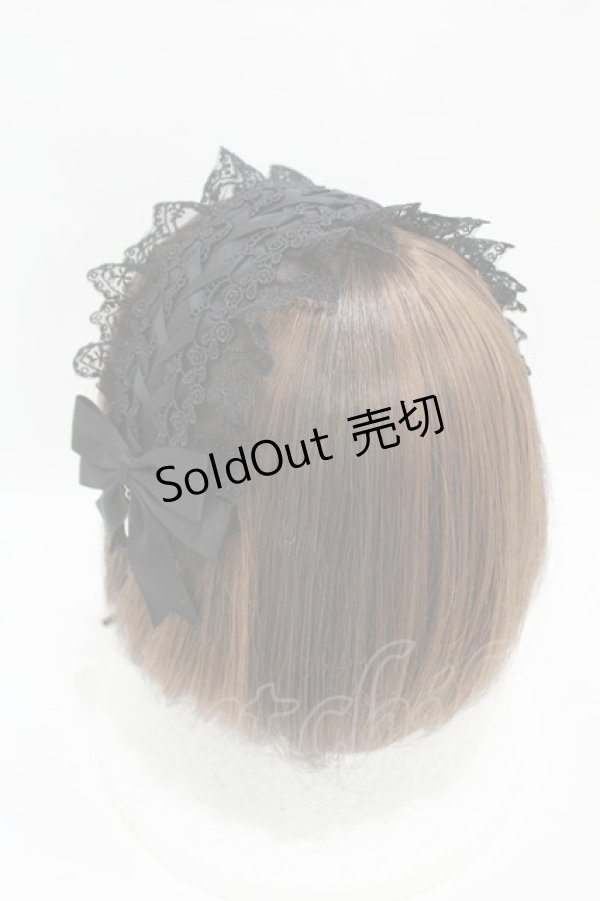 画像2: axes femme POETIQUE / レースアップヘッドドレス  ブラック H-25-04-29-013-AX-AC-NS-ZH (2)