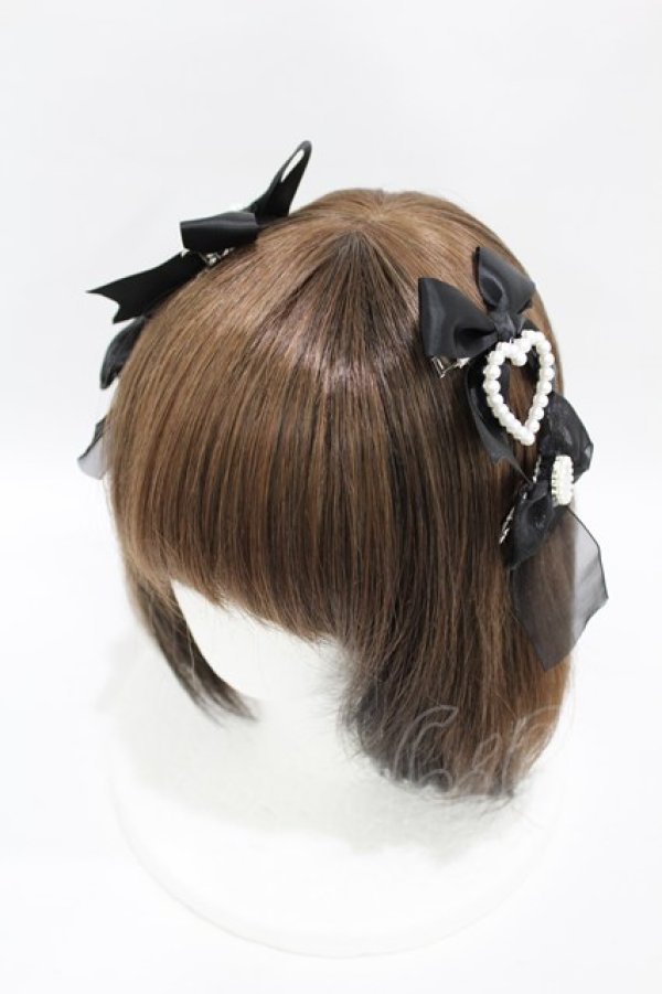 画像1: Lovely Tency / 眞白ありすコラボ/クリップセット  ブラック H-25-04-29-003-0-AC-NS-ZH (1)