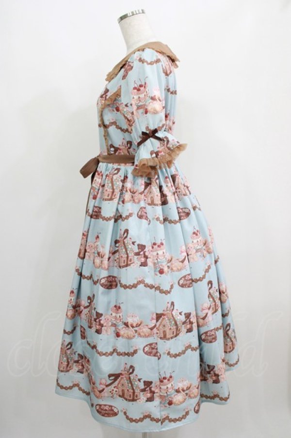 画像2: axes femme kawaii / お菓子の家柄ワンピース M サックス H-25-05-01-003-AX-OP-NS-ZH (2)