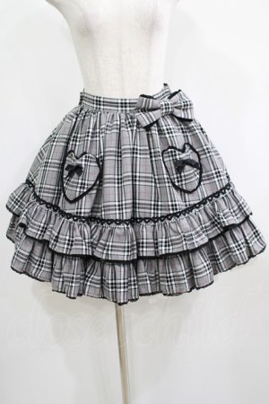 画像: Angelic Pretty / タータンチェックハートポッケスカート Free グレー H-25-05-01-026-AP-SK-NS-ZH