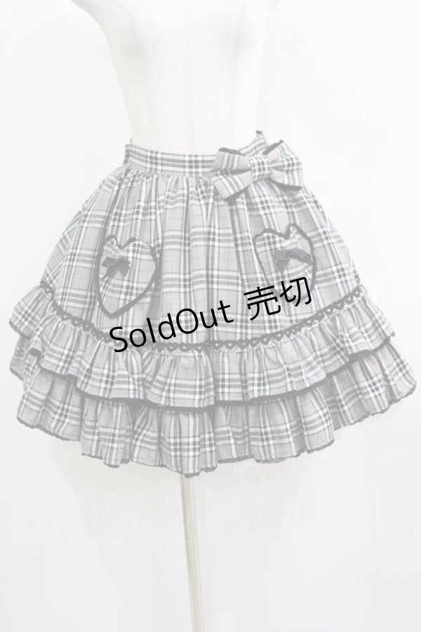 画像1: Angelic Pretty / タータンチェックハートポッケスカート Free グレー H-25-05-01-026-AP-SK-NS-ZH (1)
