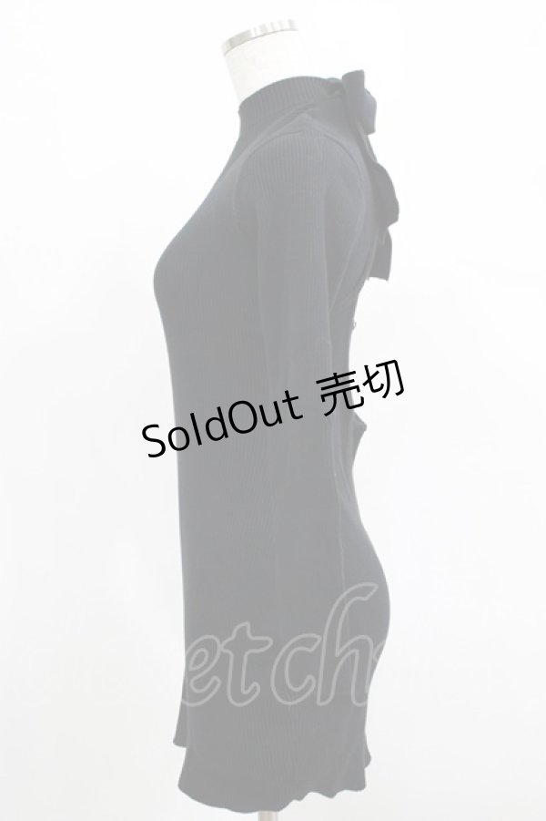 画像2: Melt the lady / ボウタイニットワンピース Free ブラック H-25-05-01-034-PU-OP-NS-ZH (2)